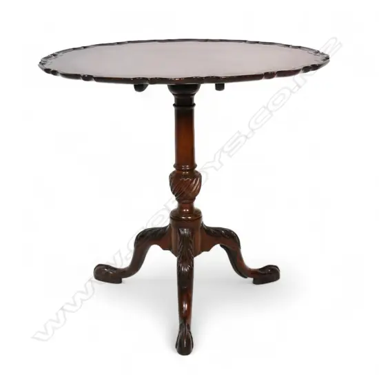 An early George III Spanish mahogany pie-crust tripod table,